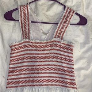 Red and white boutique crop too